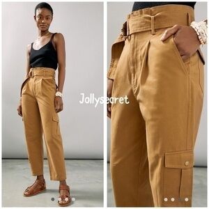 Anthropologie paper bag high waist pants